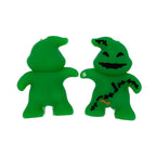 Silicone 3D Focal Beads Oogie Boogie Stitched Details Bright Green