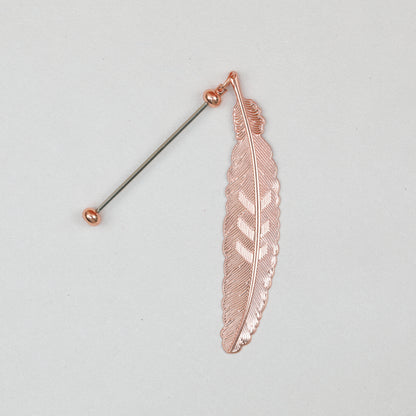 Beadable Feather Bookmarks Metal Colorful Detailed 13g
