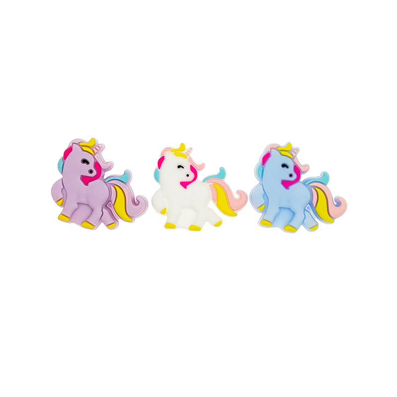 Silicone Focal Beads Unicorn Pastel Colors Set of 20pcs