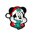 Silicone Focal Beads Christmas Scarf Mickey Wearing Santa Hat 20pcs