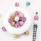 Shimmer Filled Round Acrylic Beads 16mm Colorful Mixed 50pcs 2