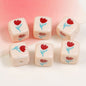 Heart Flower Square Acrylic Beads 14mm Colorful Pattern 10pcs 15