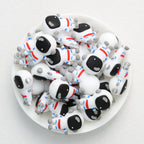3D Spacesuit Astronaut Silicone Focal Beads Wholesale, Side Profile Front View Black Red Blue Suit