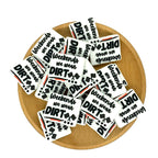 Silicone Focal Beads Weekends We Wear Dirt Checkered Flags Lettering 20pcs 2