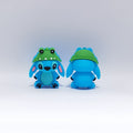 Silicone 3D Focal Beads Stitch Green Frog Hat Front View 20pcs