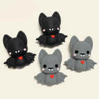 Silicone 3D Focal Beads Bat Rosy Cheeks Red Heart 20pcs