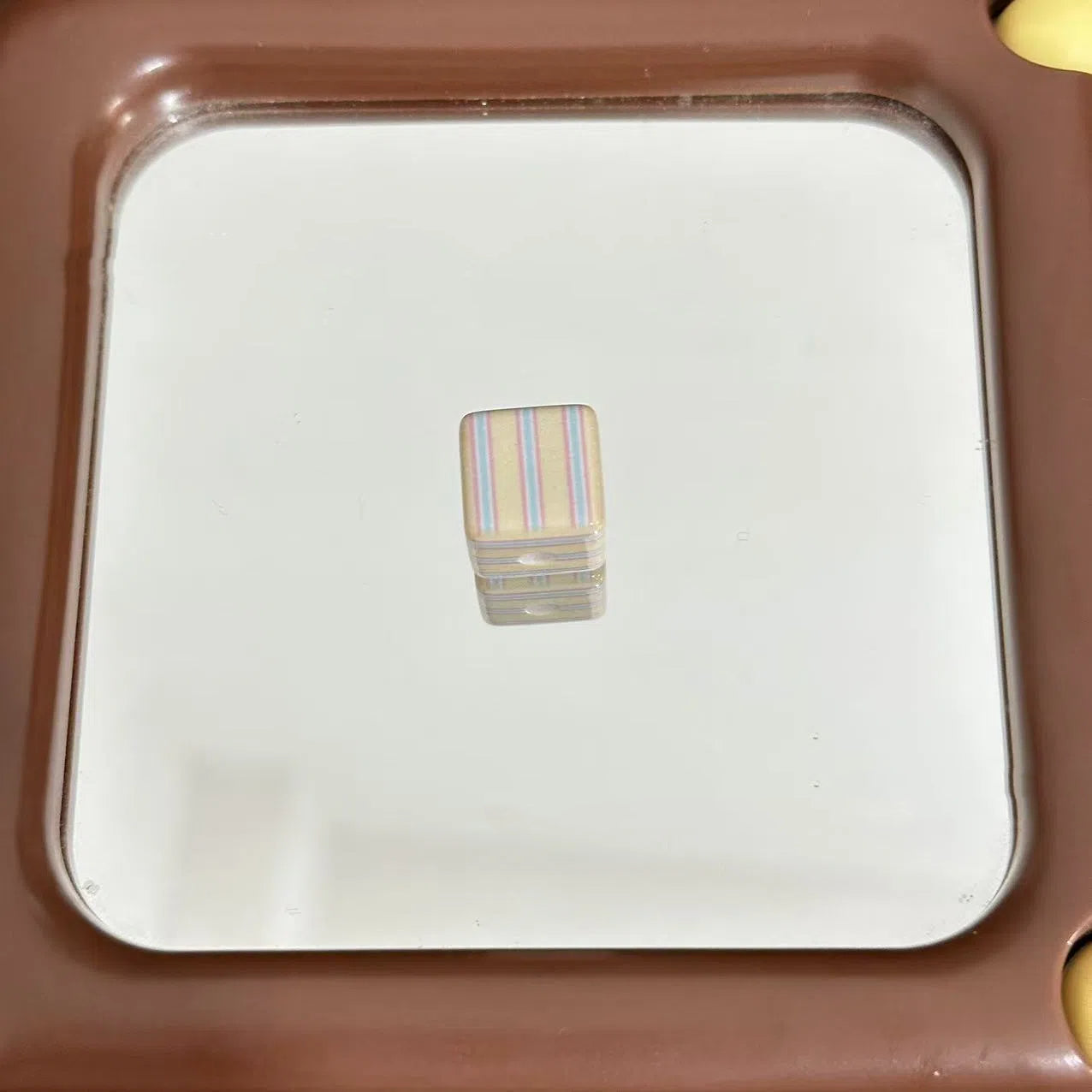 Striped Square Acrylic Beads 14mm Light Pastel Colors 10pcs 6