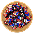 Silicone Focal Beads Texas Patriotic Stars Leopard Print Outline 20pcs 2