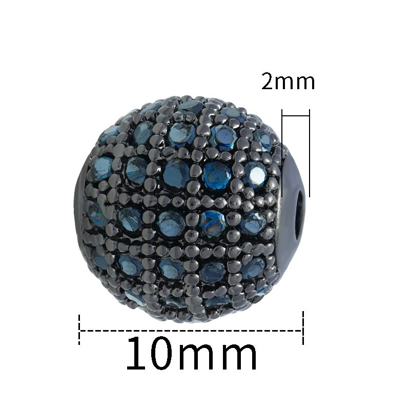 Fancy Zirconia Paved Brass Round Beads 6mm 8mm 10mm 30pcs 13