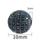 Fancy Zirconia Paved Brass Round Beads 6mm 8mm 10mm 30pcs 13