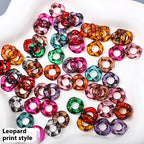 Acrylic Irregular Spacer Beads 16mm Clear Leopard Print 100pcs