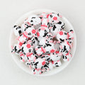 Cute Cow 3D Silicone Focal Beads with Pink Flower 20pcs