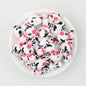 Cute Cow 3D Silicone Focal Beads with Pink Flower 20pcs