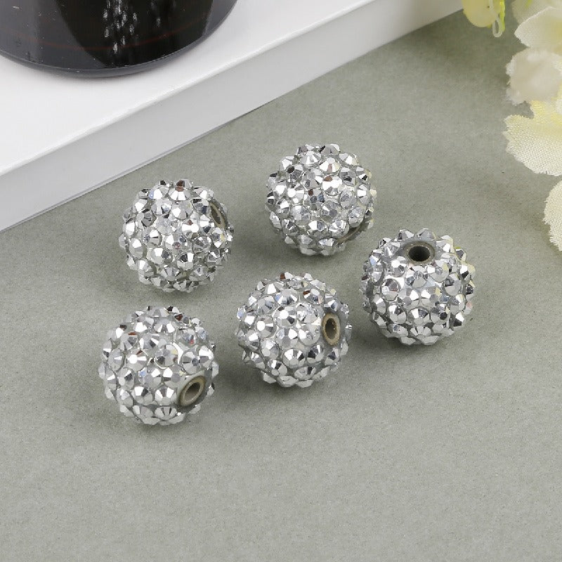 Bubblegum Ball Rhinestone Beads 12mm Multicolor Sparkle 50pcs 6