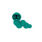 Silicone 3D Focal Beads Bookworm Caterpillar Wearing Quirky Glasses 5