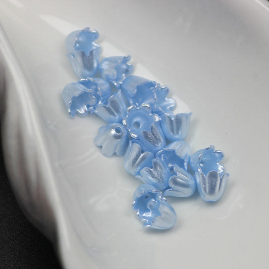 Pearl Small Bell Orchid Acrylic Beads 8*7mm Colored 100pcs