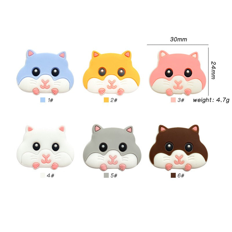 Silicone Focal Beads Hamster Cheeks and Paws Pastel Colors 20pcs