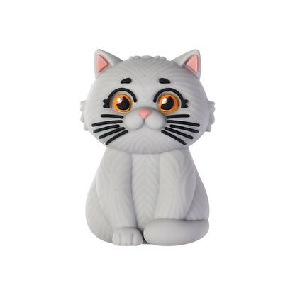 3D Cute Persian Maine Cat Silicone Focal Beads 20pcs 13