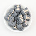 3D Sloth Silicone Focal Beads Wholesale, Baby Brown Gray Pink Paw Accents