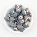 3D Sloth Silicone Focal Beads Wholesale, Baby Brown Gray Pink Paw Accents