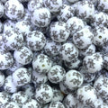 15mm Silicone Beads Black Little Dragon Print Animal Theme 50pcs