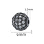 Fancy Zirconia Paved Brass Round Beads 6mm 8mm 10mm 30pcs 24