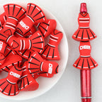  3D Red Cheerleader Dress Silicone Focal Beads 20Pcs