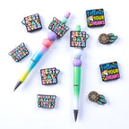 Silicone Focal Beads Dreams With Printed Text 20pcs 10