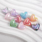 Plating Heart Acrylic Beads 18mm Spiral Pattern Glossy 50pcs