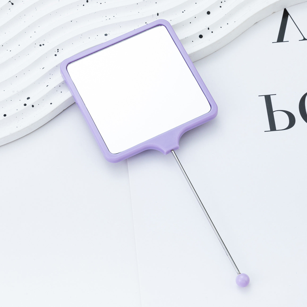 Beadable Plastic Mirrors Handheld Square