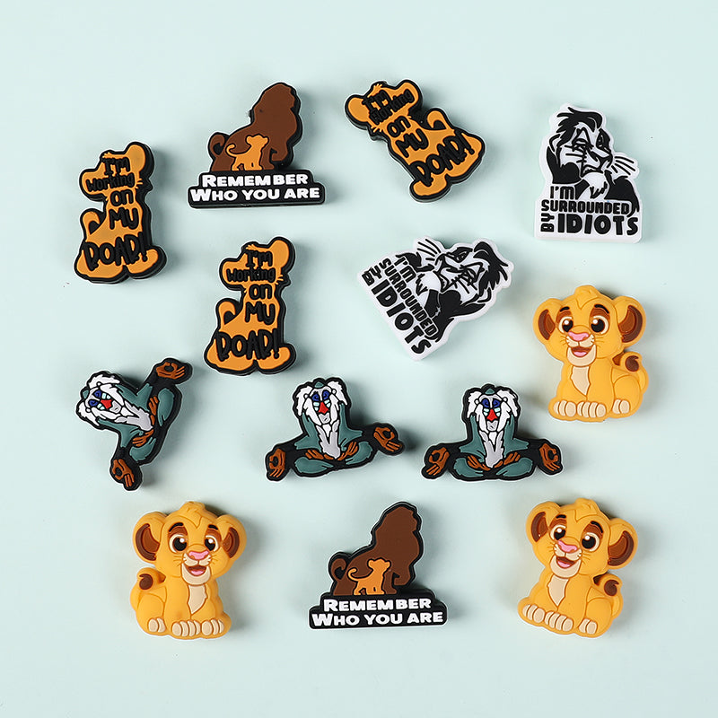 Silicone Focal Beads Lion King Expressions Quotes 20pcs 2