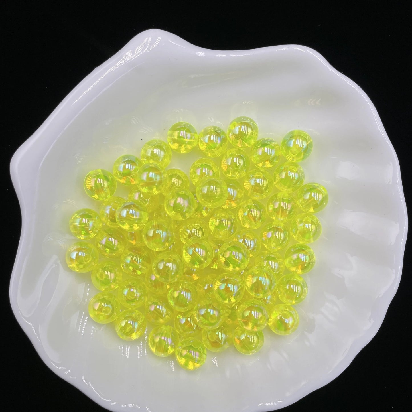 Plating Round Acrylic Beads 8mm Iridescent Transparent 1900pcs 33