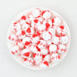 Valentine Theme 15mm Silicone Beads Printed Pattern 50pcs - Heart Pulse