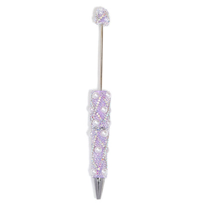 Beadable Pen with Rhinestone Pearl Chain Multicolor Rotating 5 Pcs 10