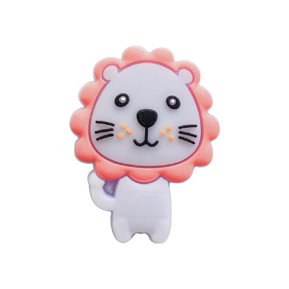 Silicone Focal Beads Lion Pastel Mane Animal Faces 20pcs 7