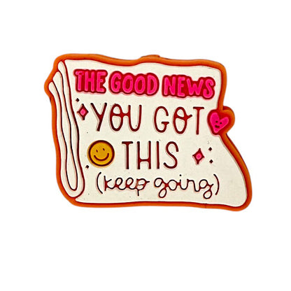 Silicone Focal Beads Keep Going Motivational Text Card Shape 20pcs 9