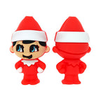 Silicone 3D Focal Beads Christmas Elf Standing Wishbone