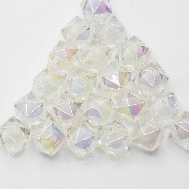 Faceted Acrylic Beads 16mm Diamond Shape Rainbow Assorted 200pcs 7