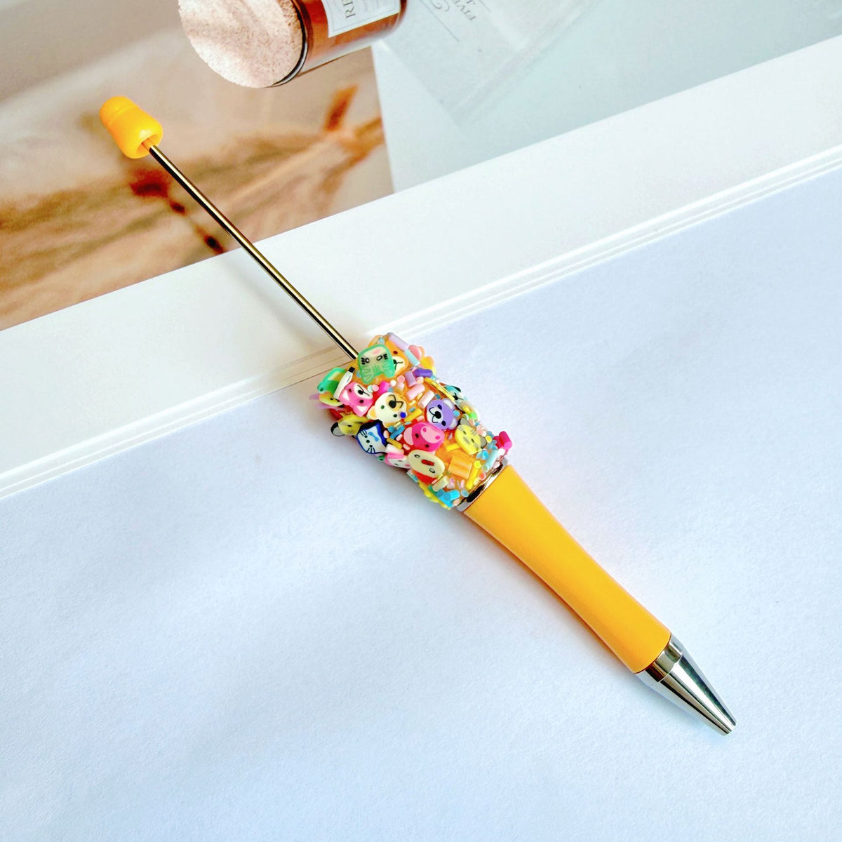 Creative Animal Cartoon Patch Rainbow Heart Beadable Pen 4