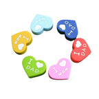 Love Heart Silicone Beads Printed Design 20pcs
