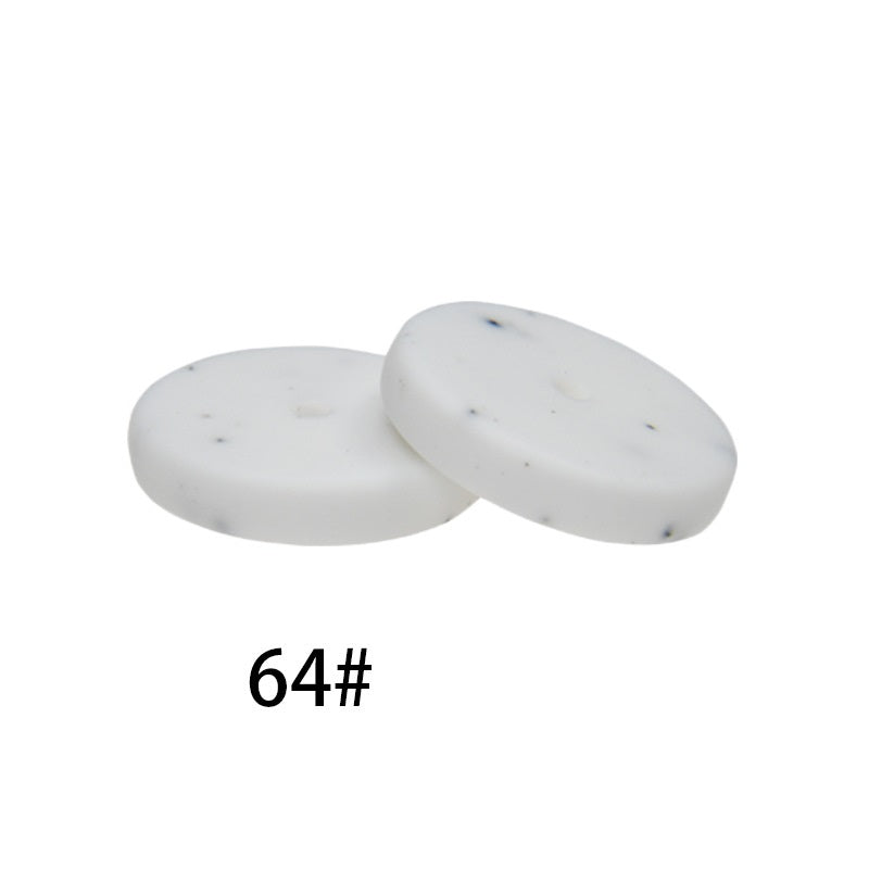 25mm Silicone Beads Flat Coin Spacer Pastel Mix 50pcs 17