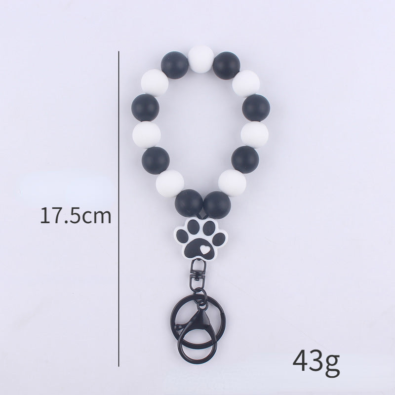 Silicone Dog Claw Bead Wristlet Keychain Pet Lover Charm 5