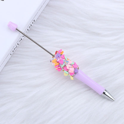 Beadable Pen with Heart Confetti and Rhinestone 14