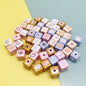 Cartoon Square Acrylic Beads 12mm Printed 5pcs 8