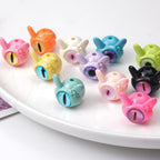 Baking Painted One-Eyed Monster Acrylic Beads 16mm Colorful Glossy 50pcs