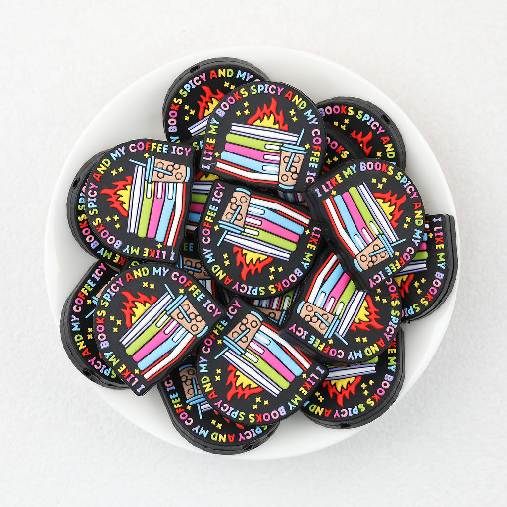 I Like Books Spicy And Coffee Ice Silicone Focal Beads 20Pcs  2