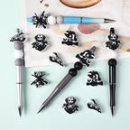 Silicone Focal Beads Hunting Season Black and White Wildlife Silhouettes 20pcs 7