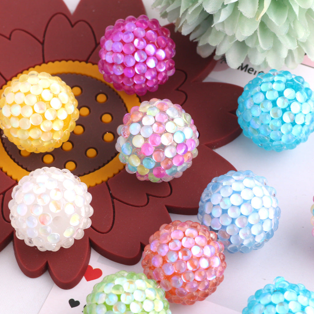 Aurora Gradient 20mm Bubblegum Resin Rhinestone Beads 20pcs 6