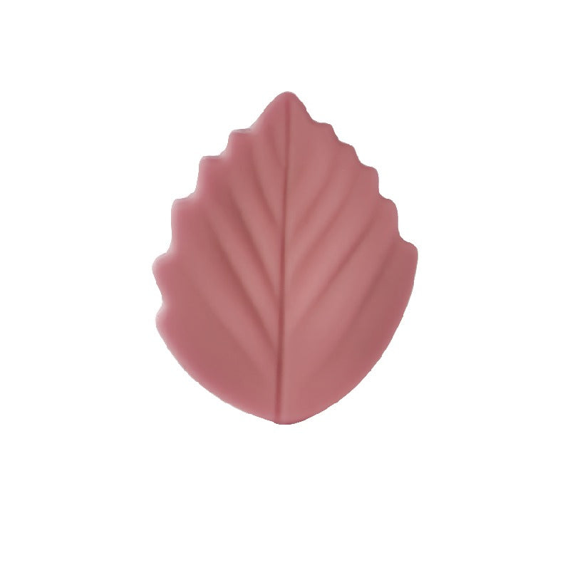Colorful Leaf Silicone Beads Solid Color Matte Finish 20pcs 15