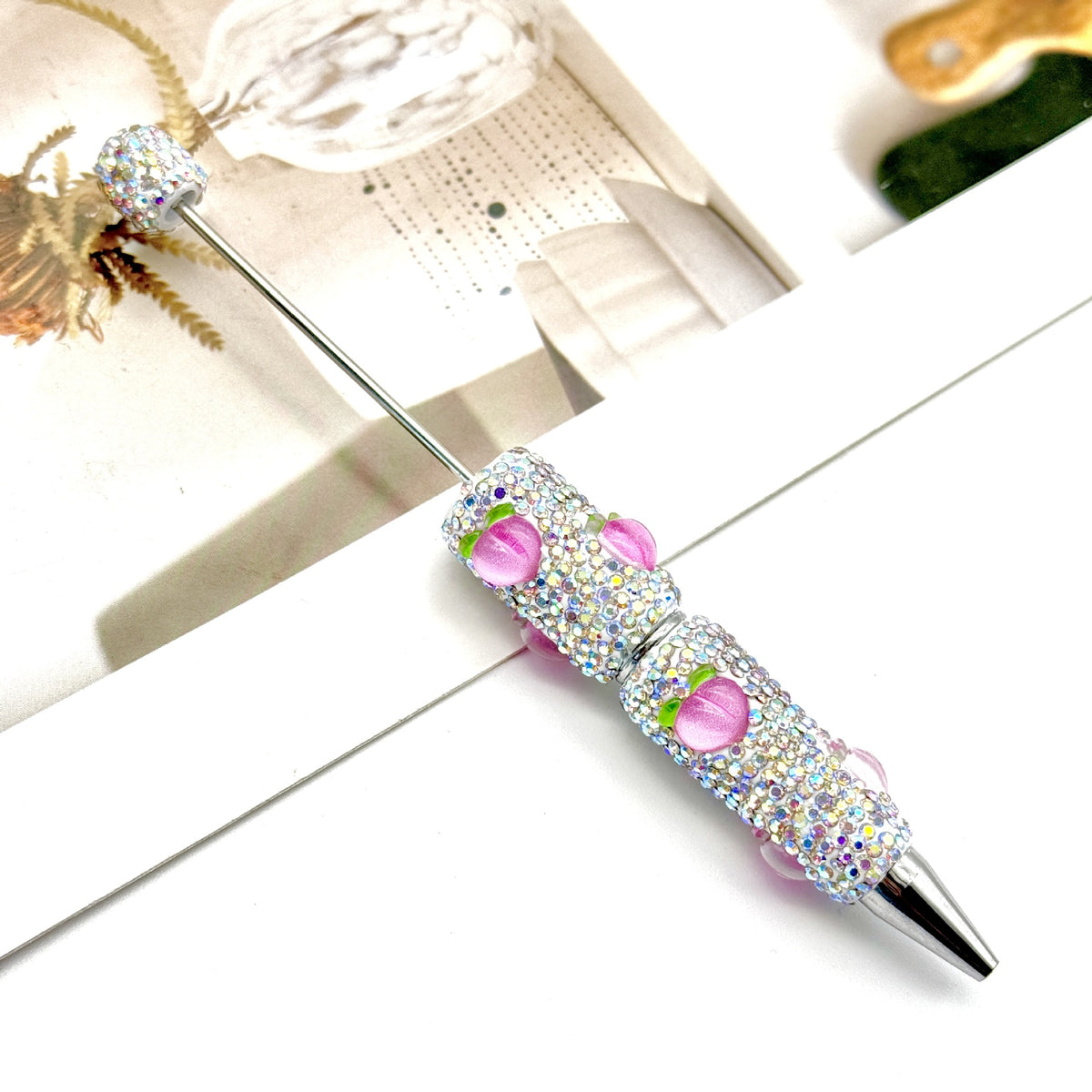 Beadable Pen with Fruit Strawberry Full Rhinestone Design 9